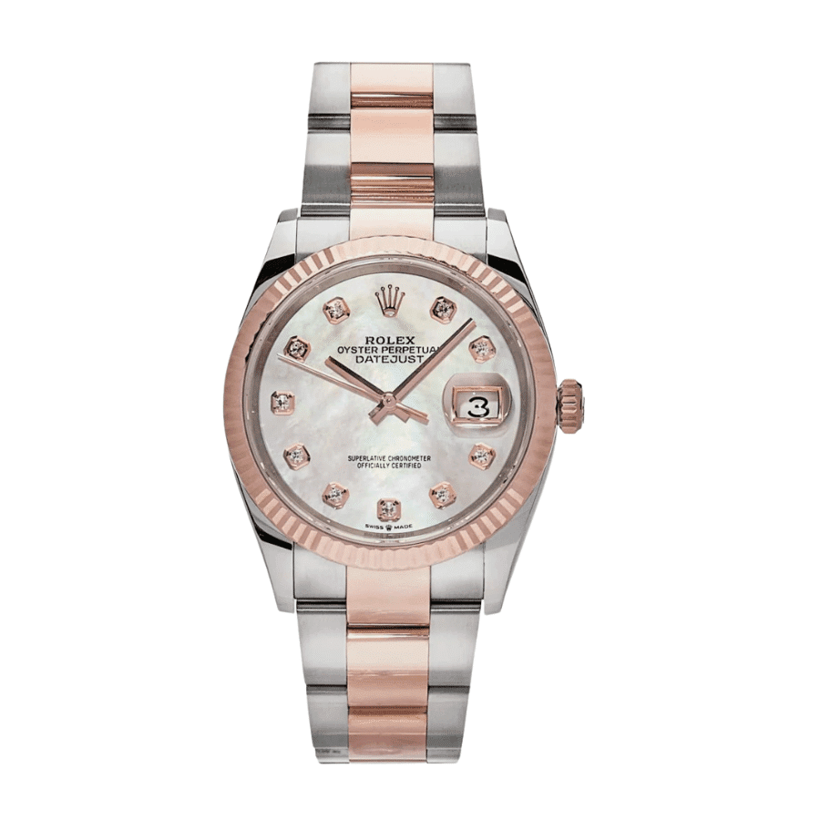 24-datejustrosegoldmotherofpearldiamonddial36mm.png Date just rose gold mother of pearl diamond dial 36mm - Image 1